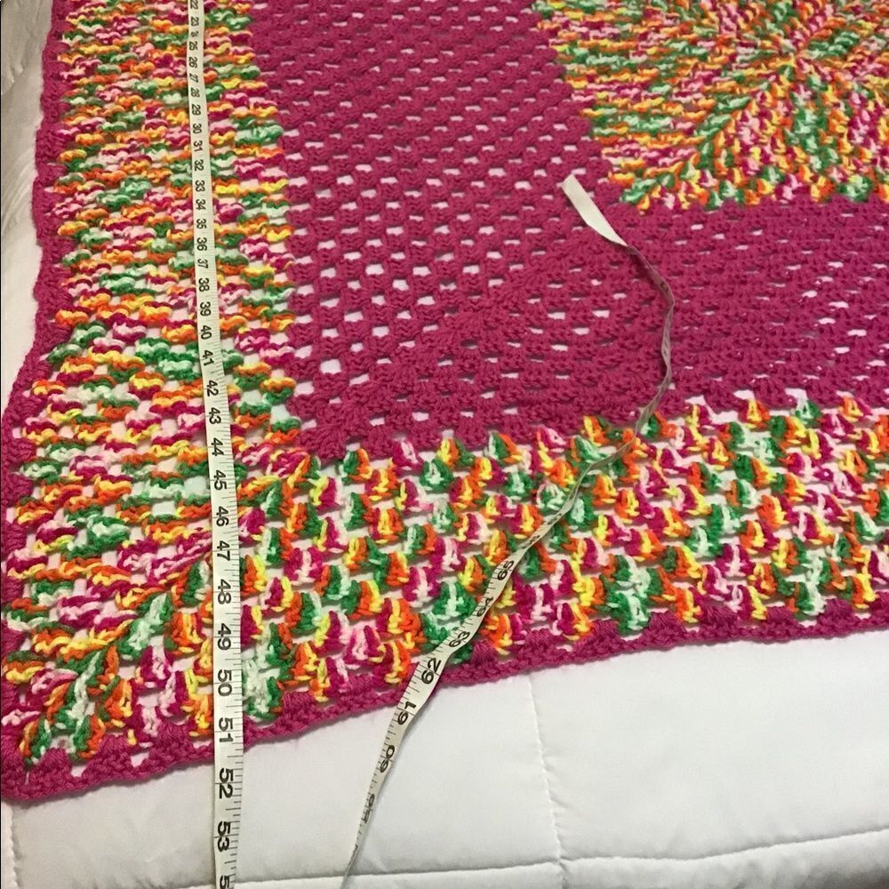 Handmade Knit Crochet Throw - Picture 3 of 6